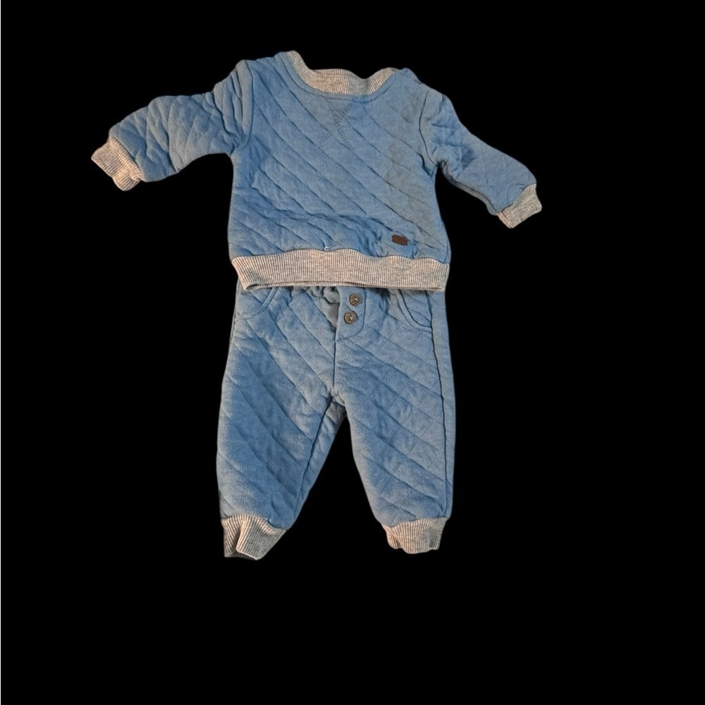 7 For All Mankind Quilted Blue Pajama Set